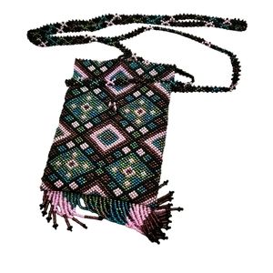Southwest style hand beaded crossbows trinket bag